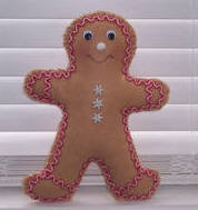 pattern & sewing instructions to make a learn to sew gingerbread man